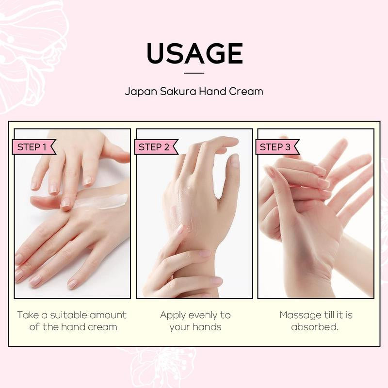 Sakura Facial Care Set (8 Counts/Set), Cleanser & Eye Cream & Moisturizing Essence & Toner & Lotion & Lip Mask & Face Cream & Hand Cream, Skin Care Kits for Women