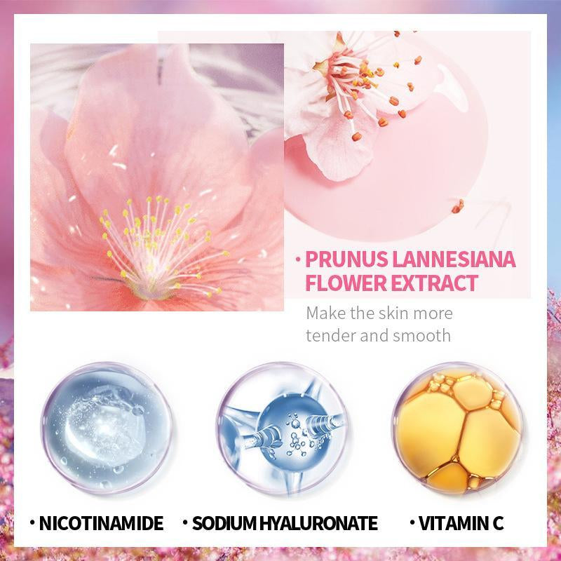 Sakura Facial Care Set (8 Counts/Set), Cleanser & Eye Cream & Moisturizing Essence & Toner & Lotion & Lip Mask & Face Cream & Hand Cream, Skin Care Kits for Women